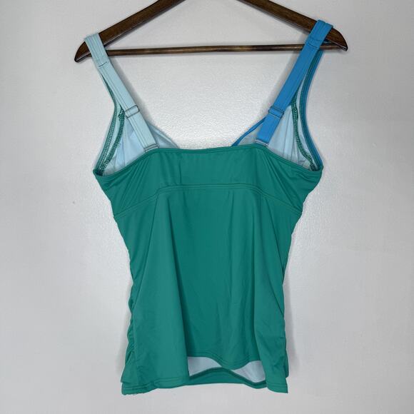 Lands End Tankini Swimsuit Top Womens 10D Colorblock Adjustable Straps Swimwear - Picture 4 of 4